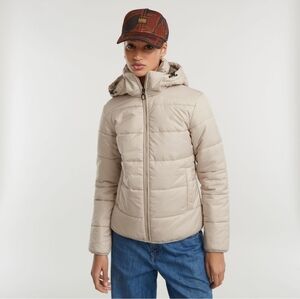 G Star Raw Hooded Puffer Coat Size XS New With Tags Beige Sandstorm